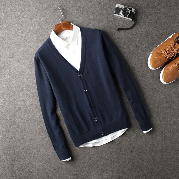 100% cotton button sweater men v-neck quality knit clothes black blue cardigan masculino winter pull homme hiver long sleeves, White;black
100% cotton button sweater men v-neck quality knit clothes black blue cardigan masculino winter pull homme hiver long sleeves, White;black