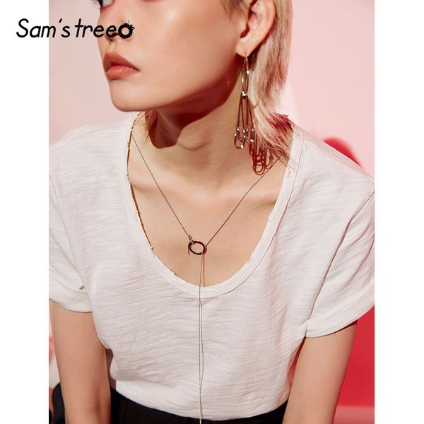 samstree female white t-shirts 2019 o-neck plus size office lady cotton tees short sleeve loose summer t-shirts with necklace
samstree female white t-shirts 2019 o-neck plus size office lady cotton tees short sleeve loose summer t-shirts with necklace