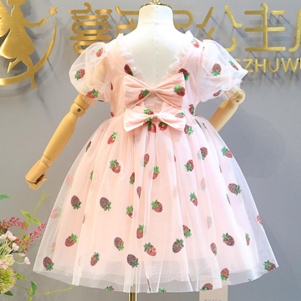 kids girls princess dress sumemr 2020 baby cute bow strawberry printed puff sleeve mesh ball gown dress, Red;yellow
kids girls princess dress sumemr 2020 baby cute bow strawberry printed puff sleeve mesh ball gown dress, Red;yellow