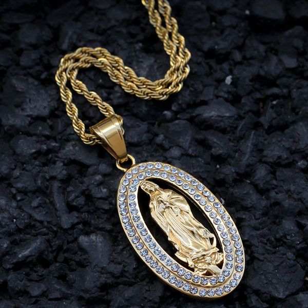 new vintage золото из нержавеющей стали iced out rhinestone богородица овальный ожерелье цепи для мужчин женщины hip hop религиозные ювелирн, Silver
new vintage золото из нержавеющей стали iced out rhinestone богородица овальный ожерелье цепи для мужчин женщины hip hop религиозные ювелирн, Silver