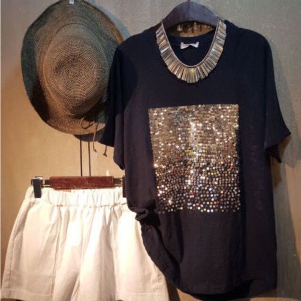 t new women summer casual shirt short sleeve black&white shirts t-shirt lady 2018 cottont loose shirts fashion sequin jofem 
t new women summer casual shirt short sleeve black&white shirts t-shirt lady 2018 cottont loose shirts fashion sequin jofem