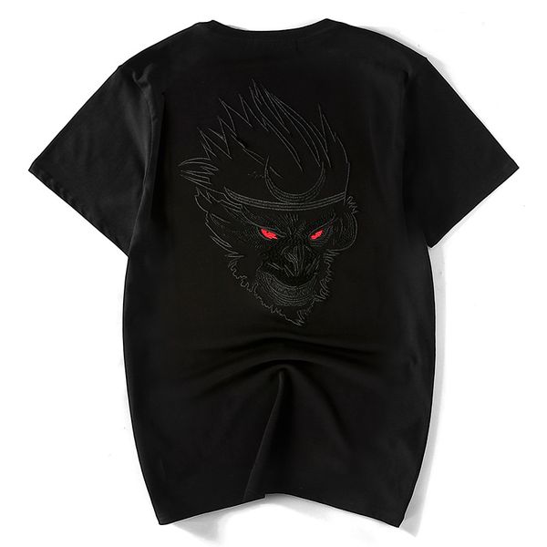 summer new wave of chinese national style embroidery wukong personality tide brand big yards loose short-sleeve cotton short-sleeved t-shirt, White;black
summer new wave of chinese national style embroidery wukong personality tide brand big yards loose short-sleeve cotton short-sleeved t-shirt, White;black
