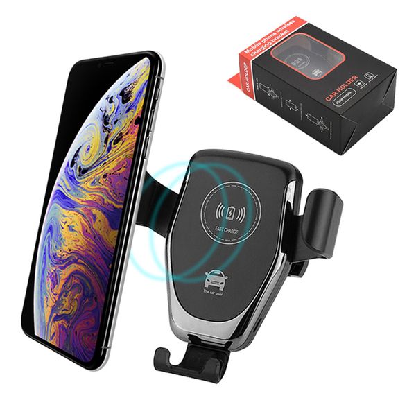

QI Car Charger Fast Wireless Cell Phone Chargers Gravity Compatible Charging Car Mount Phone Holder For iPhone XS Max Xr X Samsung S9