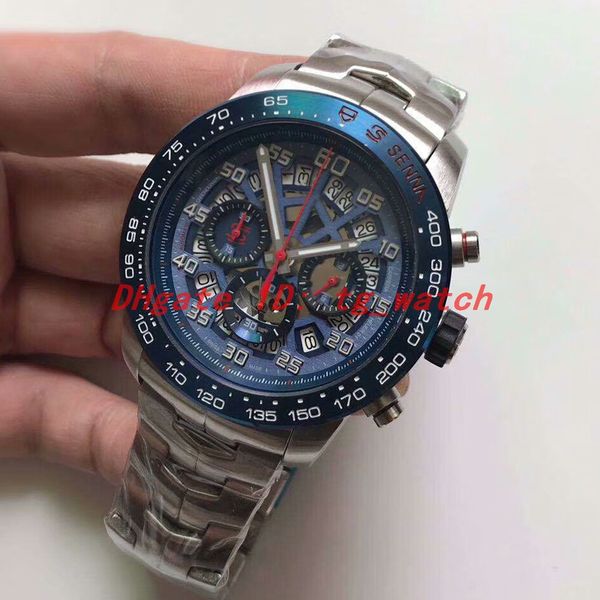 luxusuhr designer watches men watch blue skeleton dial quartz movement chronograph stainless steel strap montre de luxe, Slivery;brown
luxusuhr designer watches men watch blue skeleton dial quartz movement chronograph stainless steel strap montre de luxe, Slivery;brown