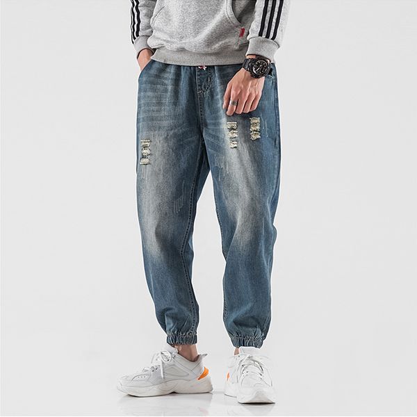 men's jeans summer thin casual hole male harem pants elastic waist hip hop denim joggers ankle-length ripped blue loose
men's jeans summer thin casual hole male harem pants elastic waist hip hop denim joggers ankle-length ripped blue loose