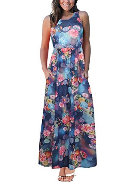 helyo women's summer casual floral print sleeveless beach long maxi dress with pockets 160, Black;gray
helyo women's summer casual floral print sleeveless beach long maxi dress with pockets 160, Black;gray