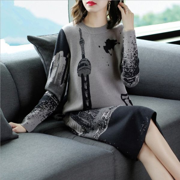 2019 new women sweater dress vintage o-neck long sleeve knitting dress female l xl xxl high quality, Black;gray
2019 new women sweater dress vintage o-neck long sleeve knitting dress female l xl xxl high quality, Black;gray