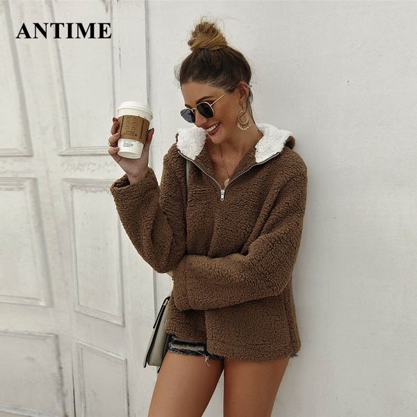 antime faux fur hooded hoodies solid pockets 2019 autumn winter thick warm casual pullover women sweatshirts teddy plush, Black
antime faux fur hooded hoodies solid pockets 2019 autumn winter thick warm casual pullover women sweatshirts teddy plush, Black