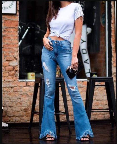 women designer jeans flare pants denim blue long slim fit skinny high waist pants ripped holes jeans pants
women designer jeans flare pants denim blue long slim fit skinny high waist pants ripped holes jeans pants