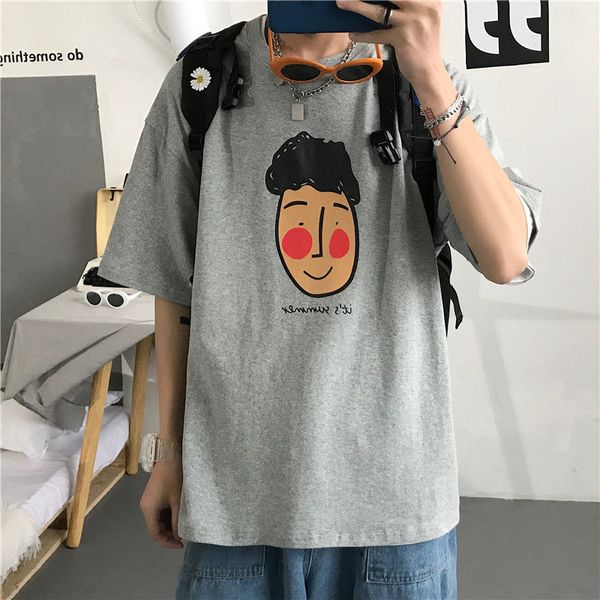 2020 summer new youth popular couple loose printed round neck five-point sleeve t-shirt fashion casual wild pullover m-2xl, White;black
2020 summer new youth popular couple loose printed round neck five-point sleeve t-shirt fashion casual wild pullover m-2xl, White;black