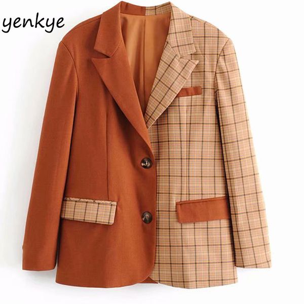 2019 women vintage patchwork plaid blazer mujer notched neck long sleeve autumn blazers casual suits aazz9437, White;black
2019 women vintage patchwork plaid blazer mujer notched neck long sleeve autumn blazers casual suits aazz9437, White;black