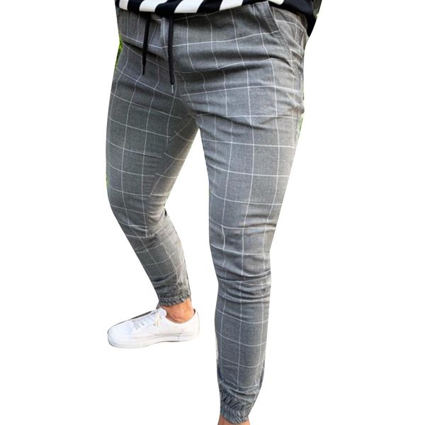 fashion pants men plaid print drawstring elastic casual pencil pants trousers, Black
fashion pants men plaid print drawstring elastic casual pencil pants trousers, Black