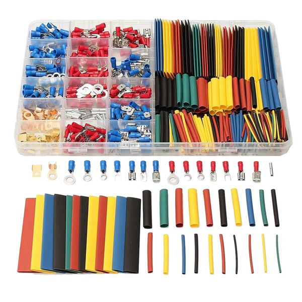 678pcs электрический провод терминалы набор, 350 pcs обжимные клеммы buconnectors + 328 pcs 2: 1 термоусадочной трубки ассорти insulati
678pcs электрический провод терминалы набор, 350 pcs обжимные клеммы buconnectors + 328 pcs 2: 1 термоусадочной трубки ассорти insulati