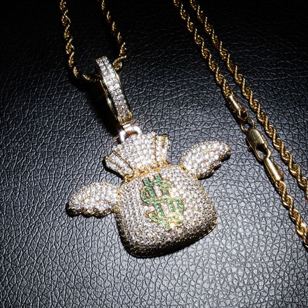 new trendy hiphop jewelry gold silver color cz flying dollar purse pendant necklace nice gift for boy friend
new trendy hiphop jewelry gold silver color cz flying dollar purse pendant necklace nice gift for boy friend
