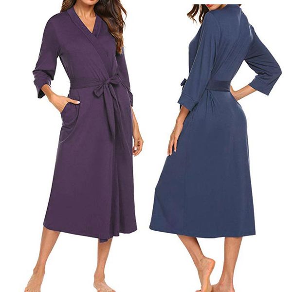 2019 summer women robes cotton lightweight long robesoft sleepwear v-neck loungewear party bathrobe bridesmaid robes, Black;red
2019 summer women robes cotton lightweight long robesoft sleepwear v-neck loungewear party bathrobe bridesmaid robes, Black;red