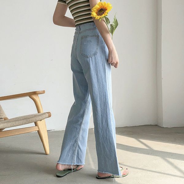 women jeans summer fashion korean style solid color high waist straight pant slim fit casual straight wide leg office lady pants, Blue
women jeans summer fashion korean style solid color high waist straight pant slim fit casual straight wide leg office lady pants, Blue