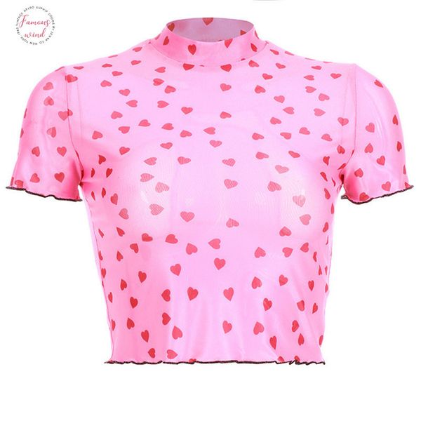 casual womens 2019 pink kawaii cropped pink tshirt heart print cute clothes short sleeve mesh summer t shirt, White
casual womens 2019 pink kawaii cropped pink tshirt heart print cute clothes short sleeve mesh summer t shirt, White