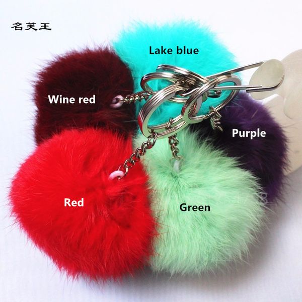 3pcs/lot 8cm real natural fur pompom ball keychain metal keychain key chain ring holder women bag charm pendant, Silver
3pcs/lot 8cm real natural fur pompom ball keychain metal keychain key chain ring holder women bag charm pendant, Silver
