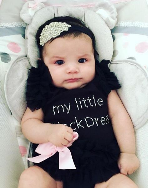 2019 new cute kids newborn infantil baby girls bow embroidered little black dress fashion letter romper jumpsuit, Blue
2019 new cute kids newborn infantil baby girls bow embroidered little black dress fashion letter romper jumpsuit, Blue