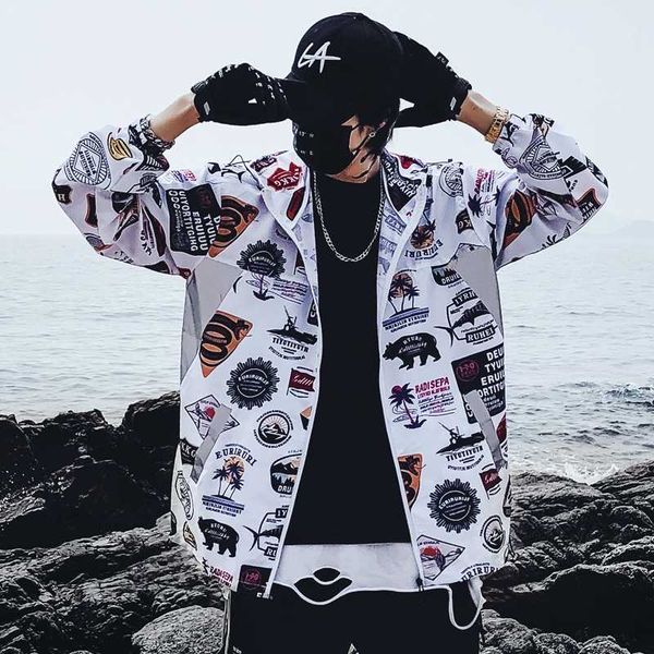 men fashion printed jackets coat summer men's hip hop streetwear thin jacket male comfortable hooded jackets overcoat, Black;brown
men fashion printed jackets coat summer men's hip hop streetwear thin jacket male comfortable hooded jackets overcoat, Black;brown