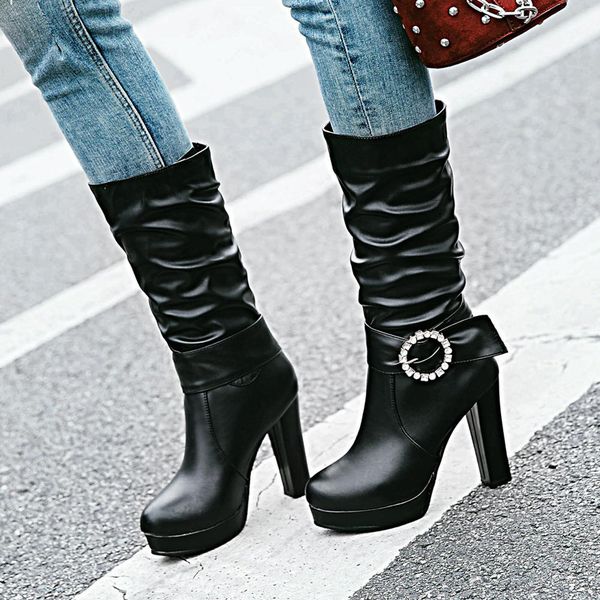 2019 dropship large size 43 add fur winter boots woman shoes high heels women's mid-calf boots shoes woman, Black
2019 dropship large size 43 add fur winter boots woman shoes high heels women's mid-calf boots shoes woman, Black