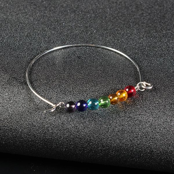 fashion personality 7 chakra bangles for women colorful energy stone beads open bangle jewelry gifts, Black
fashion personality 7 chakra bangles for women colorful energy stone beads open bangle jewelry gifts, Black