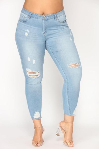 plus size bleach wash shredded ripped skinny jeans women mid waist skinny long pants 2018 rock button stretchy jeans, Blue
plus size bleach wash shredded ripped skinny jeans women mid waist skinny long pants 2018 rock button stretchy jeans, Blue