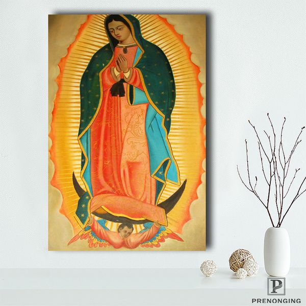 

canvas poster silk fabric our lady of guadalupe poster virgin mary catholic printed home decor#190114s04