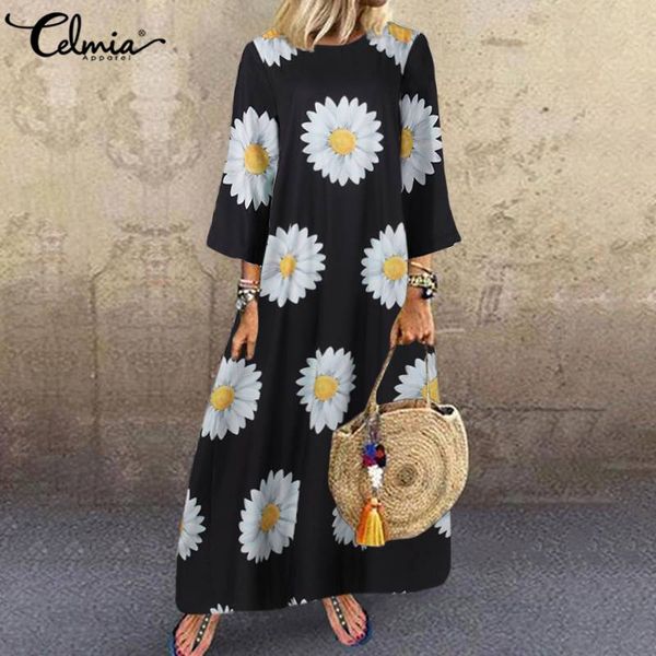 casual dresses celmia retro daisy print dress women o-neck party long female 3/4 sleeve loose maxi vestidos summer plus size sundress, Black;gray
casual dresses celmia retro daisy print dress women o-neck party long female 3/4 sleeve loose maxi vestidos summer plus size sundress, Black;gray