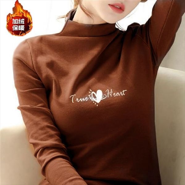 6685 velvet thin long sleeve t- with the same price female t-shirt half-high collar black base shirt female inner top, White
6685 velvet thin long sleeve t- with the same price female t-shirt half-high collar black base shirt female inner top, White