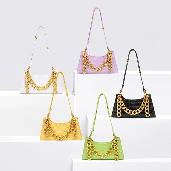 2020apede mod female bag purple crocodile grain bag single shoulder underarm the crude chain #35
2020apede mod female bag purple crocodile grain bag single shoulder underarm the crude chain #35