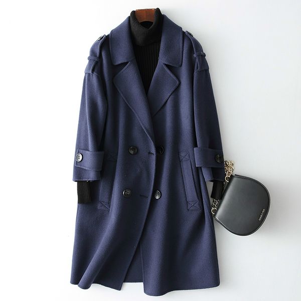 women's wool & blends autumn winter long women coats of cashmere jacket casual turn-down collar warm coat female 38067, Black
women's wool & blends autumn winter long women coats of cashmere jacket casual turn-down collar warm coat female 38067, Black