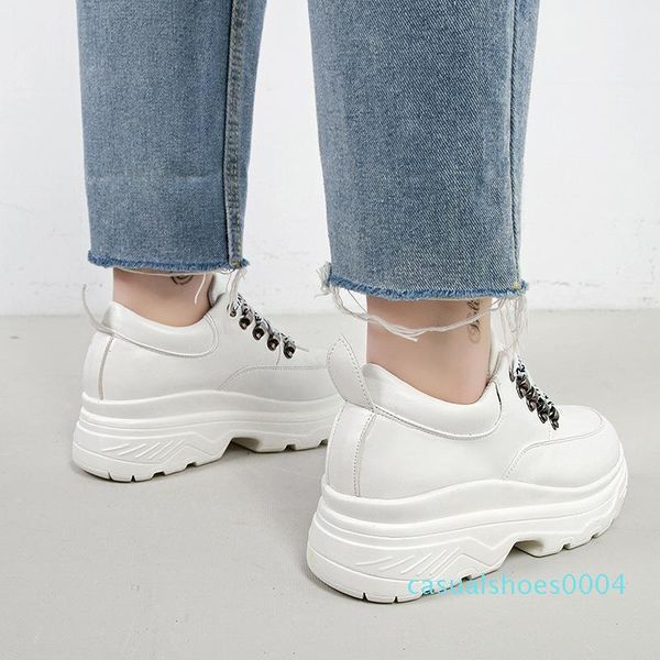 2020 small white shoes female spring new net red shoes heighten leisure baitao thick bottom antiodor fashion ac04, Black