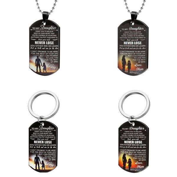 fashion stainless steel pendant necklace for women and men to my son to my daughter dog tag pendant necklace keychains charm jewelry gift, Silver
fashion stainless steel pendant necklace for women and men to my son to my daughter dog tag pendant necklace keychains charm jewelry gift, Silver