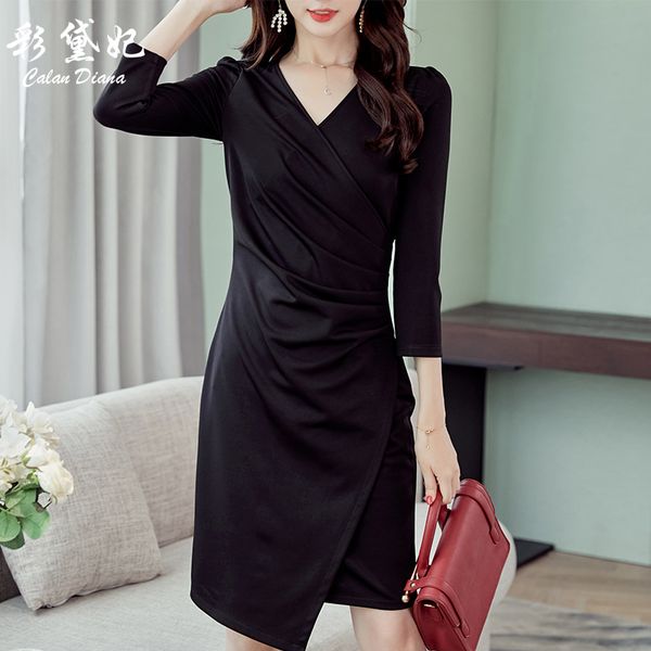 calan diana 2019 spring-summer new korean version of the large size was thin womens casual fashion wild solid color slim-fit dress, Black;pink
calan diana 2019 spring-summer new korean version of the large size was thin womens casual fashion wild solid color slim-fit dress, Black;pink