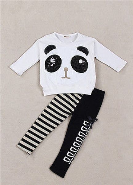 new chidlren autumn clothing girls 2pcs outfits panda long sleeve +striped pants kids baby clothing sets, White
new chidlren autumn clothing girls 2pcs outfits panda long sleeve +striped pants kids baby clothing sets, White