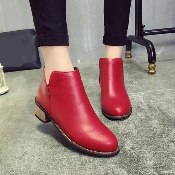 Autumn Women Boots Slip-On Med High Heels Pointed Toe Shoes For Woman Red Black Gray Fashion Leather Shoes Size 35-39
Autumn Women Boots Slip-On Med High Heels Pointed Toe Shoes For Woman Red Black Gray Fashion Leather Shoes Size 35-39