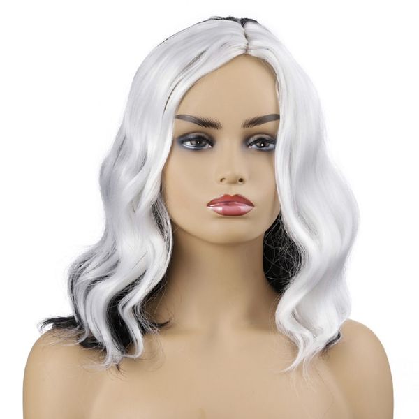 women wig fashion black white mixed color high temperature fiber artificial headgear length 40cm circumference 22.5in 57cm
women wig fashion black white mixed color high temperature fiber artificial headgear length 40cm circumference 22.5in 57cm