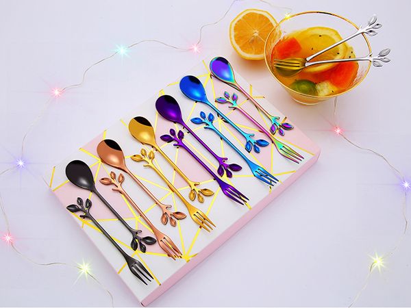 leaf branch coffee stir spoons colorful stainless steel fruit fork moon cake forks exquisite gift cutlery flatware without gift box fa3058
leaf branch coffee stir spoons colorful stainless steel fruit fork moon cake forks exquisite gift cutlery flatware without gift box fa3058