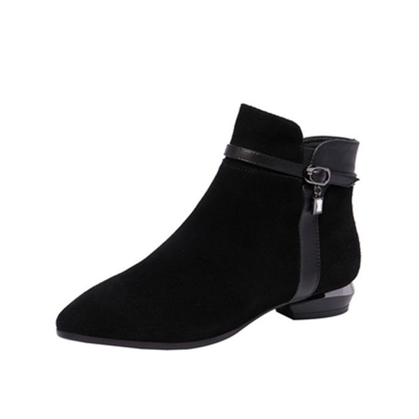 2019 new women's boots spring and autumn fashion casual trend motorcycle boots winter women's, Black