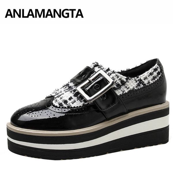 women's brogue creeper shoes metalic slip on shoes pu leather round toe spring autumn casuals oxford fashion, Black
women's brogue creeper shoes metalic slip on shoes pu leather round toe spring autumn casuals oxford fashion, Black