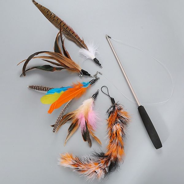factory direct sale new cat stick suit pet cat toy fishing rod retractable feather replaceable ing
factory direct sale new cat stick suit pet cat toy fishing rod retractable feather replaceable ing