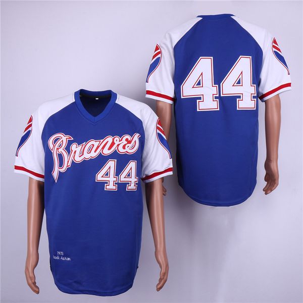 men #44 hank aaron 1974 turn back blue red white grey mesh batting practice stitched retro m&n atlanta baseball jerseys, Blue;black
men #44 hank aaron 1974 turn back blue red white grey mesh batting practice stitched retro m&n atlanta baseball jerseys, Blue;black