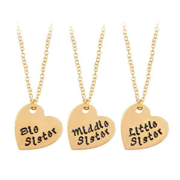 3 pcs / set of gold and silver loving family bff necklace big / mid lit sis sisters girlfriends love necklace fashion gifts
3 pcs / set of gold and silver loving family bff necklace big / mid lit sis sisters girlfriends love necklace fashion gifts