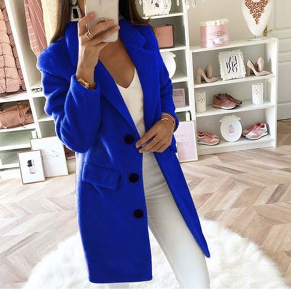 fall / winter 2019 solid color suit collar mid-length double-breasted woolen coat women, Black
fall / winter 2019 solid color suit collar mid-length double-breasted woolen coat women, Black