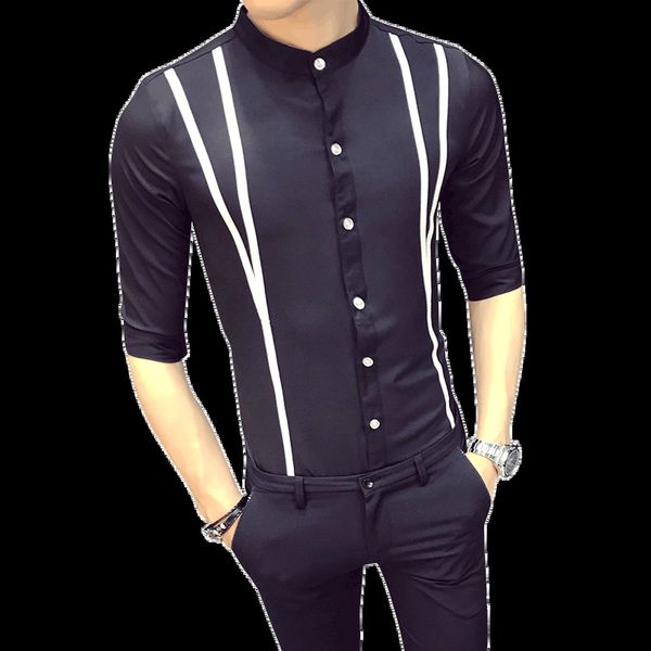 2018 casual shirts men designer fashion half sleeve solid geometric lines shirt man slim fit shirt male clothing plus size s-5xl, White;black
2018 casual shirts men designer fashion half sleeve solid geometric lines shirt man slim fit shirt male clothing plus size s-5xl, White;black