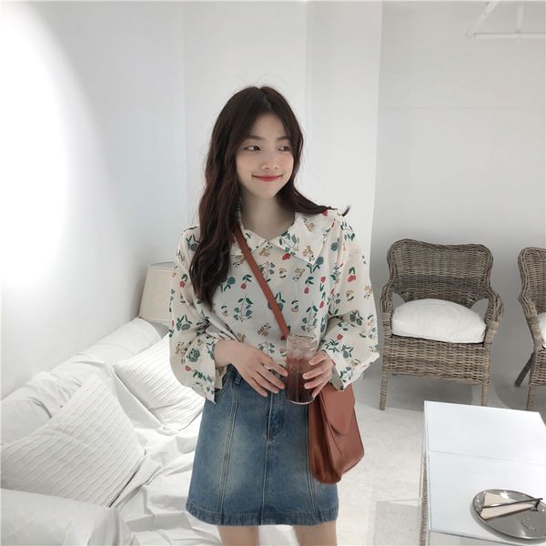 floral print thin cute korean stylee women t shirt peter pan collar long sleeve spring summer elegant loose harajuku tee, White
floral print thin cute korean stylee women t shirt peter pan collar long sleeve spring summer elegant loose harajuku tee, White