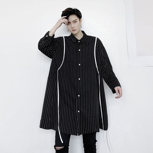 ewq / men's wear ribbon patchwork stripe long shirt male 2020 spring summer new long sleeve shirt fashionable loose 9y2277, White;black
ewq / men's wear ribbon patchwork stripe long shirt male 2020 spring summer new long sleeve shirt fashionable loose 9y2277, White;black