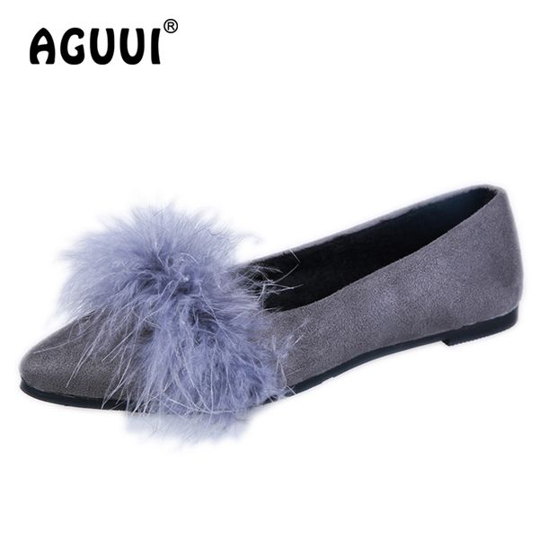 women shoe elegant sweet pointed toe shallow flats size 35-40 ladies faux fur comfortable slip-on ballet flats, Black
women shoe elegant sweet pointed toe shallow flats size 35-40 ladies faux fur comfortable slip-on ballet flats, Black