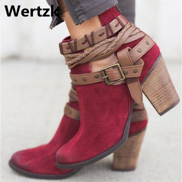 boots suede leather ankle boots high heeled zipper size 34-43 autumn winter women casual ladies shoes l178, Black